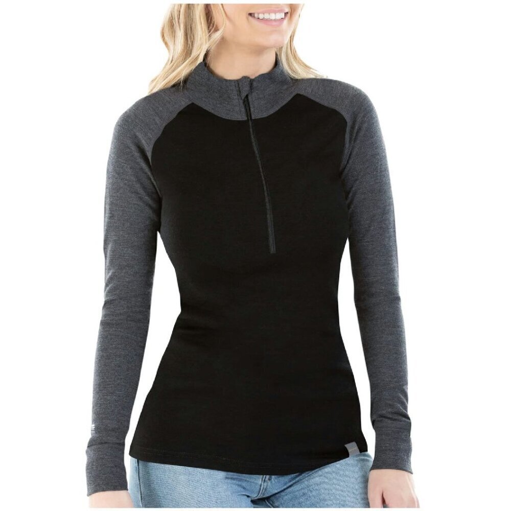 Merino Wool Midweight Half Zip Base Layer Top Women's Medium